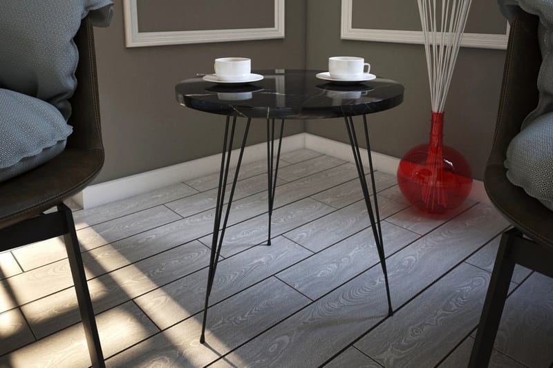 ALSBO Sidobord 40 cm Svart/Vit - Möbler - Vardagsrum - Soffbord & vardagsrumsbord - Sidobord & lampbord