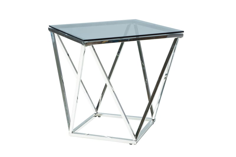 ARNSIDE Sidobord 50 cm Glas/Silver - Möbler - Vardagsrum - Soffbord & vardagsrumsbord - Sidobord & lampbord