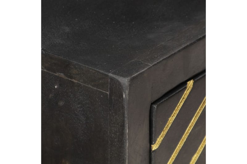 Avlastningsbord svart och guld 90x30x75 cm massivt mangoträ - Svart - Brickbord - Bord - Sidobord & lampbord