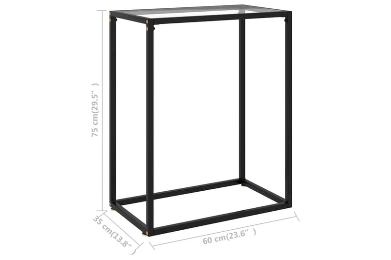 Avlastningsbord transparent 60x35x75 cm härdat glas - Transparent - Möbler - Vardagsrum - Soffbord & vardagsrumsbord - Sidobord & lampbord
