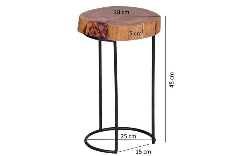 Barcena Sidobord 28 cm - Trä/natur - Möbler - Vardagsrum - Soffbord & vardagsrumsbord - Sidobord & lampbord