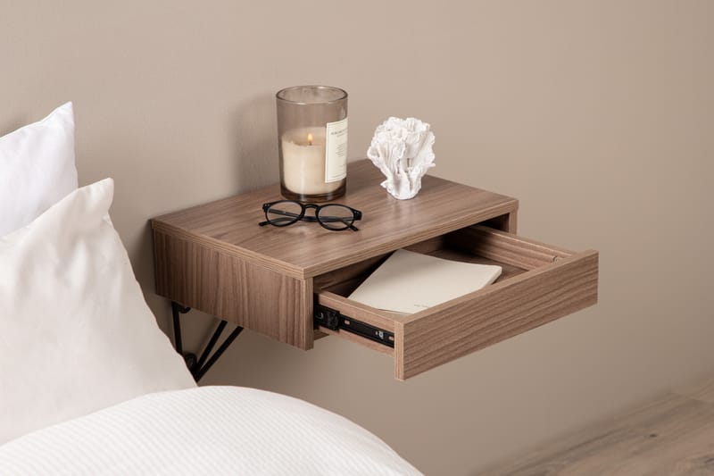 BARCI Sidobord 41 cm Valnöt - Möbler - Vardagsrum - Soffbord & vardagsrumsbord - Sidobord & lampbord