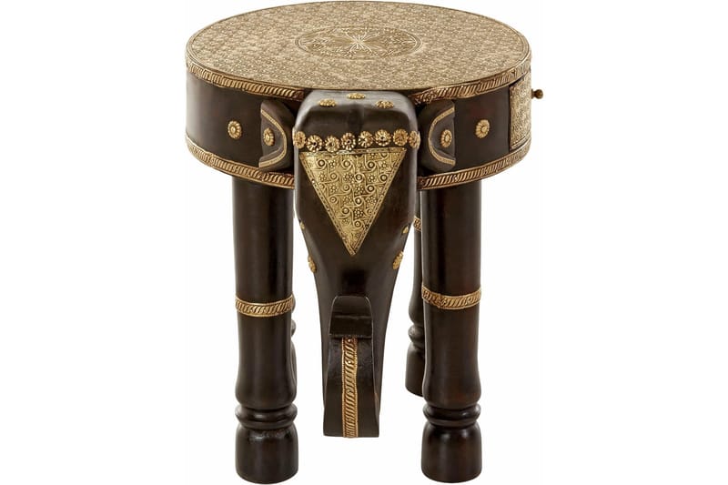 Bence Sidobord 40 cm Runt - Brun/Guld - Möbler - Vardagsrum - Soffbord & vardagsrumsbord - Sidobord & lampbord