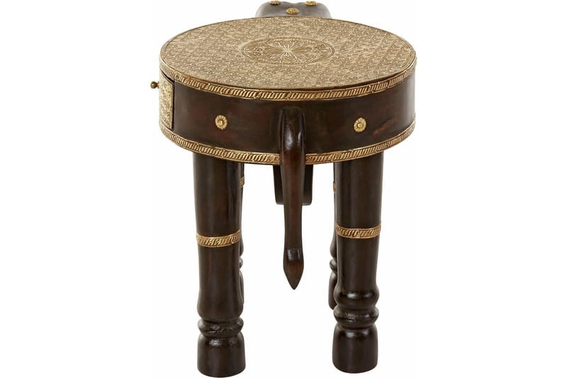 Bence Sidobord 40 cm Runt - Brun/Guld - Möbler - Vardagsrum - Soffbord & vardagsrumsbord - Sidobord & lampbord