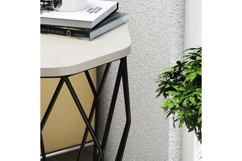 Bojana Sidobord Runt 46 cm - Beige/Svart - Möbler - Vardagsrum - Soffbord & vardagsrumsbord - Sidobord & lampbord