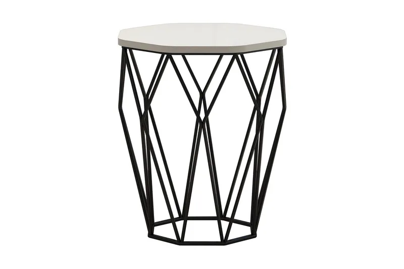 Bojana Sidobord Runt 46 cm, Beige/Svart