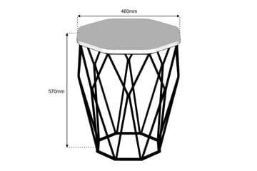 Bojana Sidobord Runt 46 cm - Beige/Svart - Möbler - Vardagsrum - Soffbord & vardagsrumsbord - Sidobord & lampbord