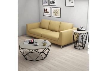 Bojana Sidobord Runt 46 cm - Beige/Svart - Möbler - Vardagsrum - Soffbord & vardagsrumsbord - Sidobord & lampbord