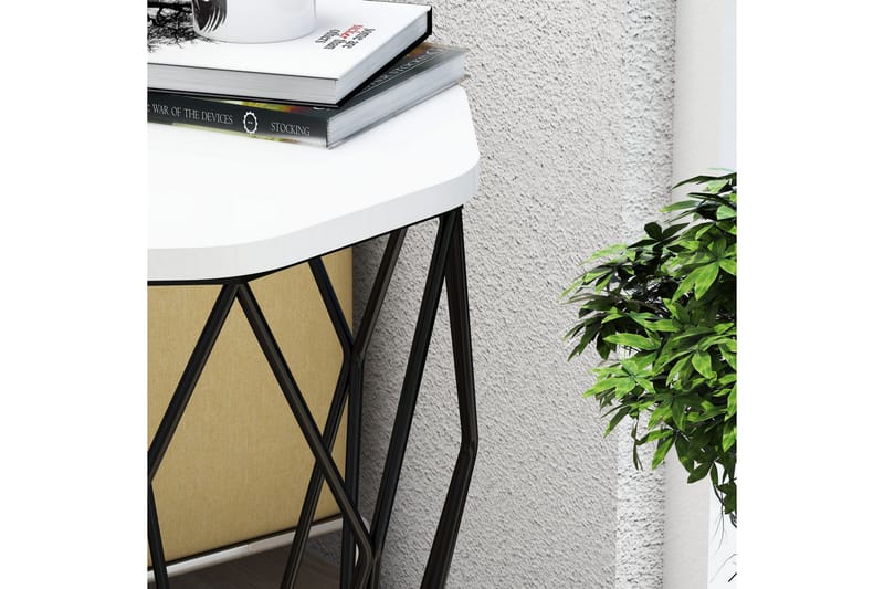 Bojana Sidobord Runt 46 cm - Vit/Svart - Möbler - Vardagsrum - Soffbord & vardagsrumsbord - Sidobord & lampbord