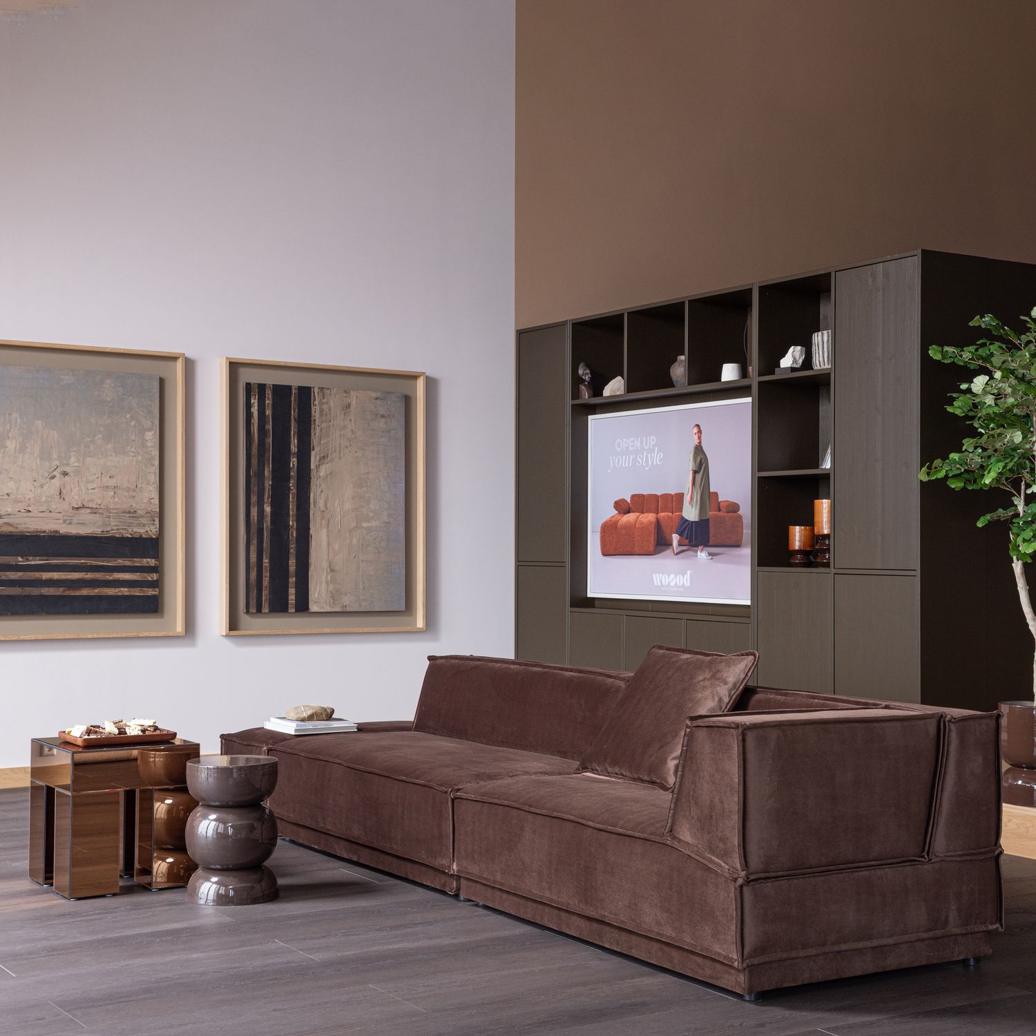 sidobord breno 30 cm - mörkbrun