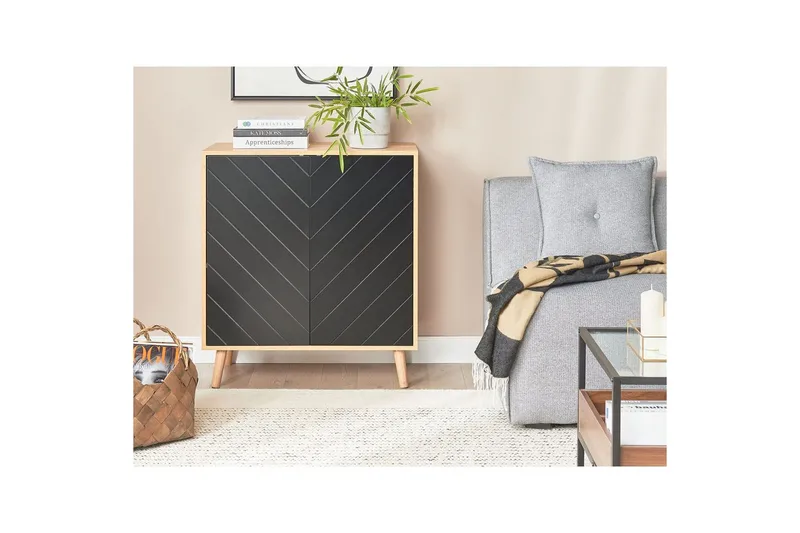 Sidobord Bristow Svart, ljust trä - Svart, ljust trä - Möbler - Vardagsrum - Soffbord & vardagsrumsbord - Brickbord