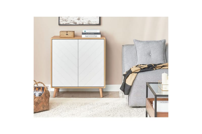 Sidobord Bristow Vit, ljust trä - Vit, ljust trä - Möbler - Vardagsrum - Soffbord & vardagsrumsbord - Brickbord