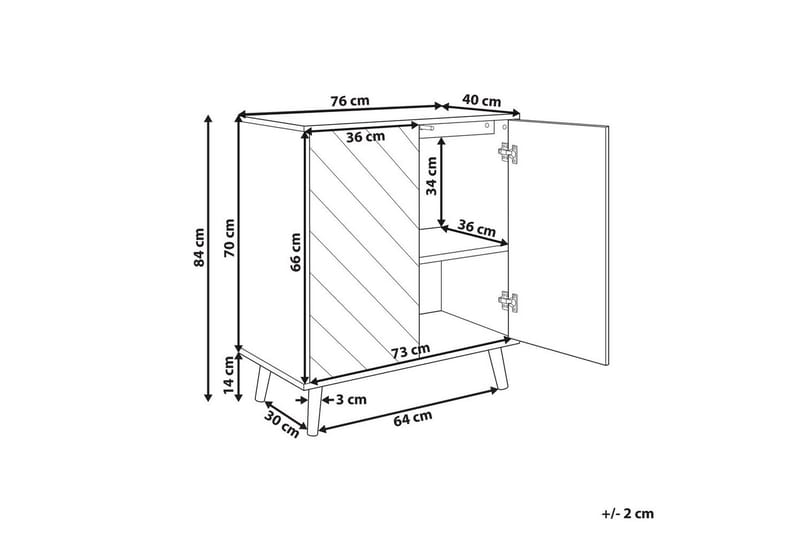 Sidobord Bristow Vit, ljust trä - Vit, ljust trä - Möbler - Vardagsrum - Soffbord & vardagsrumsbord - Brickbord