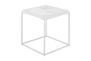 Burwick Sidobord 42 cm - Vit - Möbler - Vardagsrum - Soffbord & vardagsrumsbord - Sidobord & lampbord