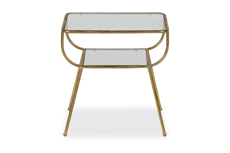 Callista Sidobord 47 cm, Antik Mässing/Glas