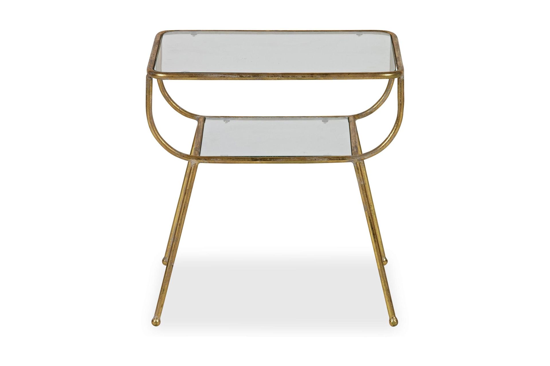 callista sidobord 47 cm - antik mässing/glas