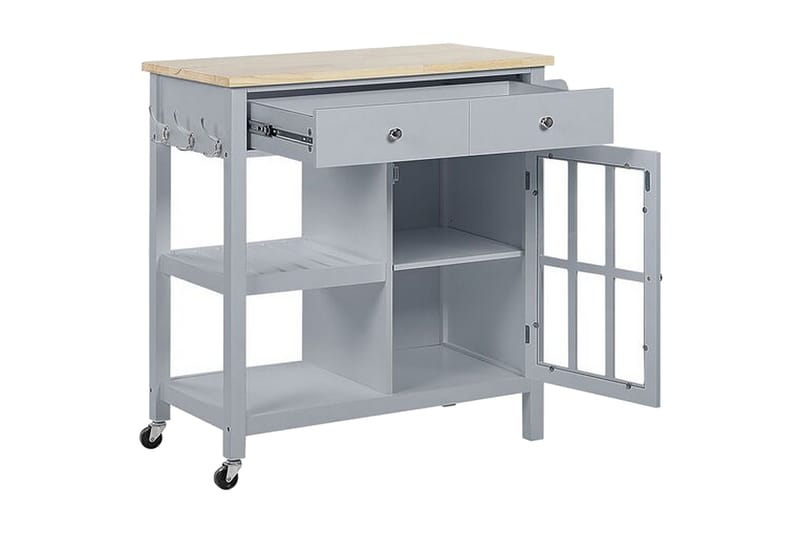 CARTAGENOVA Serveringsvagn 80 cm Grå - Möbler - Vardagsrum - Soffbord & vardagsrumsbord - Sidobord & lampbord