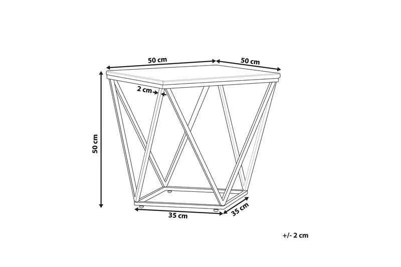 Charmlee Sidobord 50 cm - Svart/Guld - Möbler - Vardagsrum - Soffbord & vardagsrumsbord - Sidobord & lampbord
