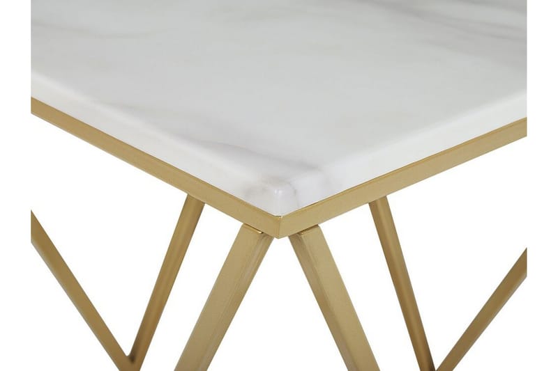 Charmlee Sidobord 50 cm - Vit/Guld - Möbler - Vardagsrum - Soffbord & vardagsrumsbord - Sidobord & lampbord