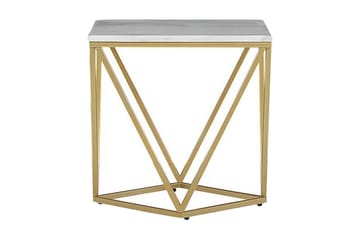 Charmlee Sidobord 50 cm - Vit/Guld - Möbler - Vardagsrum - Soffbord & vardagsrumsbord - Sidobord & lampbord