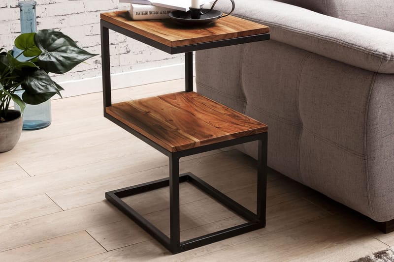 CHESMORE Sidobord 45 cm Brun - Möbler - Vardagsrum - Soffbord & vardagsrumsbord - Sidobord & lampbord