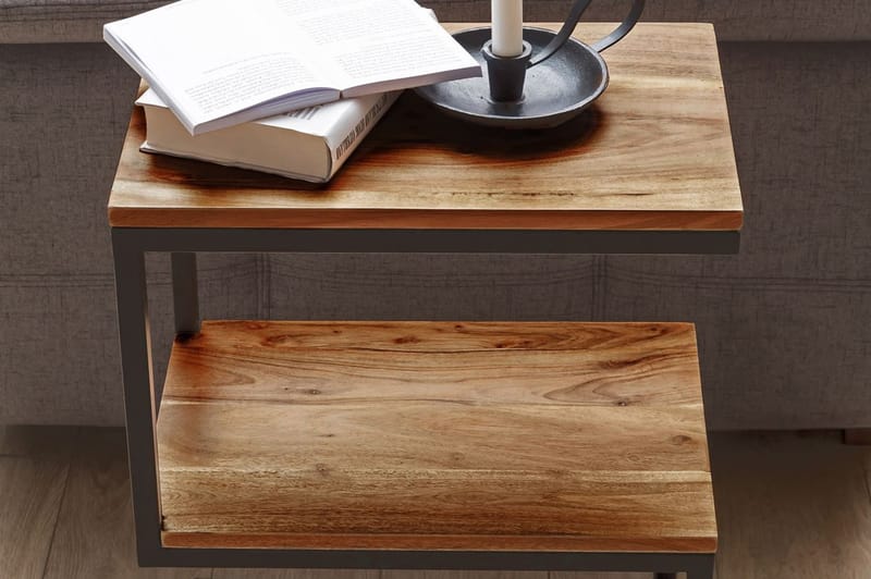 CHESMORE Sidobord 45 cm Brun - Möbler - Vardagsrum - Soffbord & vardagsrumsbord - Sidobord & lampbord