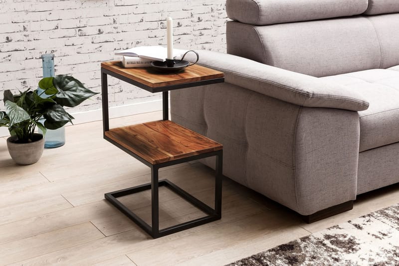 CHESMORE Sidobord 45 cm Brun - Möbler - Vardagsrum - Soffbord & vardagsrumsbord - Sidobord & lampbord