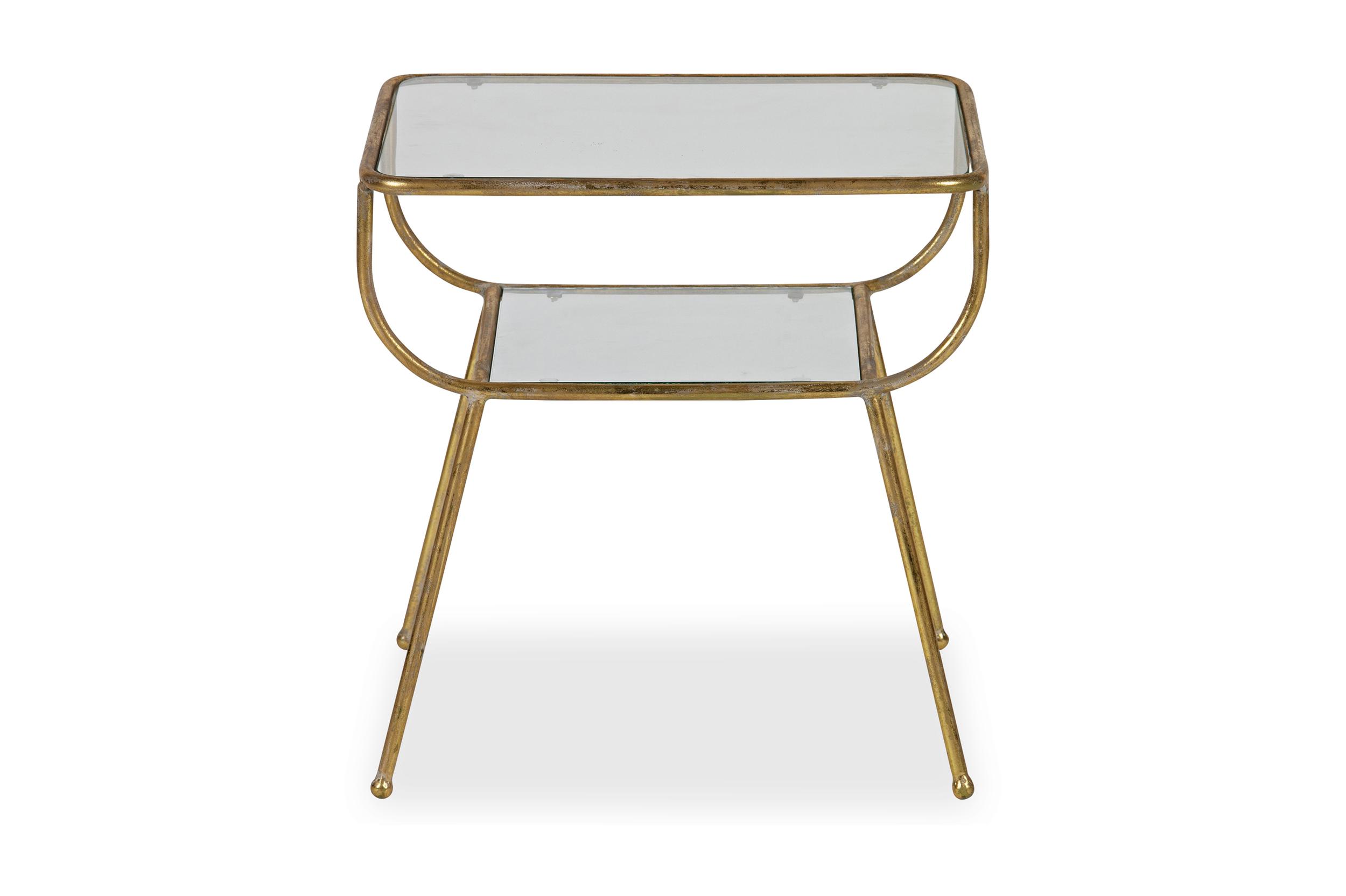 chikako sidobord 47 antik mässing/glas -