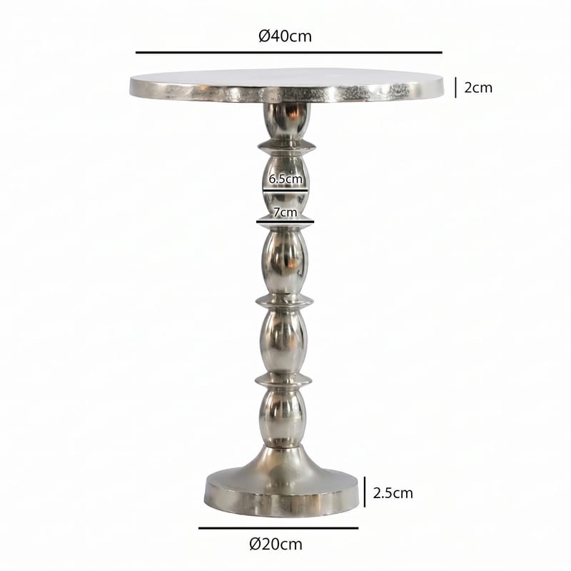 Dalor Runt sidobord 40 cm i aluminium med rå finish - silver - Möbler - Vardagsrum - Soffbord & vardagsrumsbord - Sidobord & lampbord - Piedestal & pelarbord
