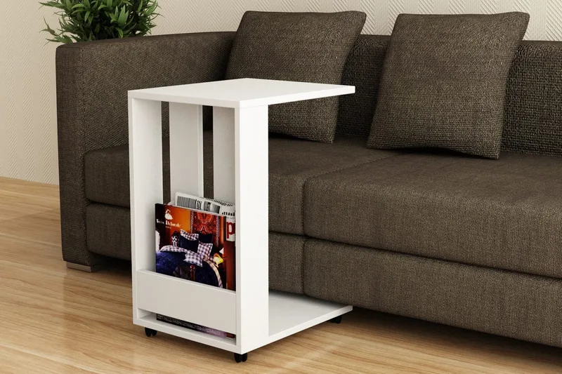 Decorta Sidobord - Vit - Möbler - Vardagsrum - Soffbord & vardagsrumsbord - Sidobord & lampbord