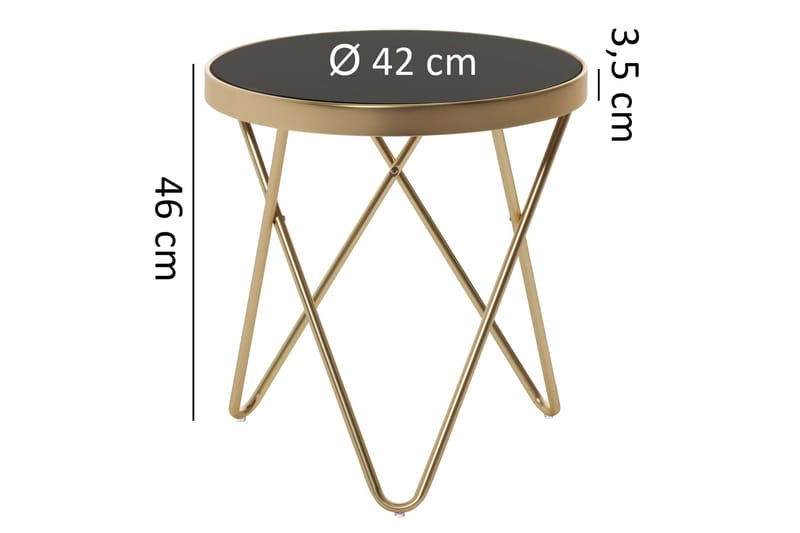DERUYTER Sidobord 42 cm Guld - Möbler - Vardagsrum - Soffbord & vardagsrumsbord - Sidobord & lampbord