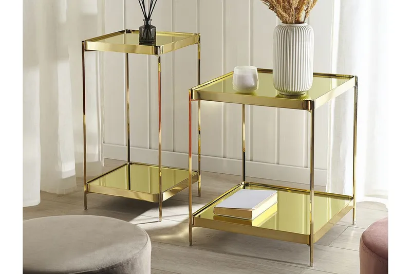 Dinari Sidobord - Guld - Möbler - Vardagsrum - Soffbord & vardagsrumsbord - Sidobord & lampbord