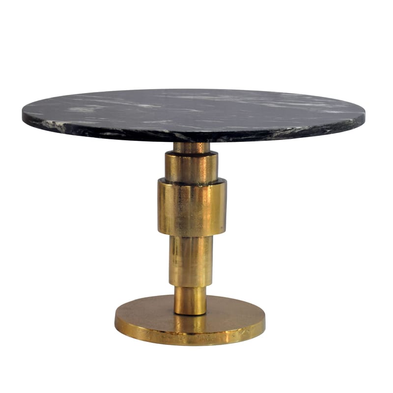 Dorlen Runt soffbord i aluminium med marmorskiva - svart och guld - Möbler - Vardagsrum - Soffbord & vardagsrumsbord - Sidobord & lampbord - Piedestal & pelarbord