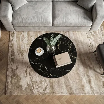 Dorlen Runt soffbord i aluminium med marmorskiva - svart och guld - Möbler - Vardagsrum - Soffbord & vardagsrumsbord - Sidobord & lampbord - Piedestal & pelarbord