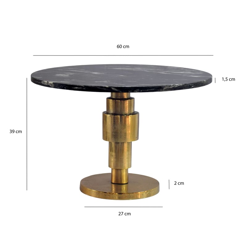 Dorlen Runt soffbord i aluminium med marmorskiva - svart och guld - Möbler - Vardagsrum - Soffbord & vardagsrumsbord - Sidobord & lampbord - Piedestal & pelarbord