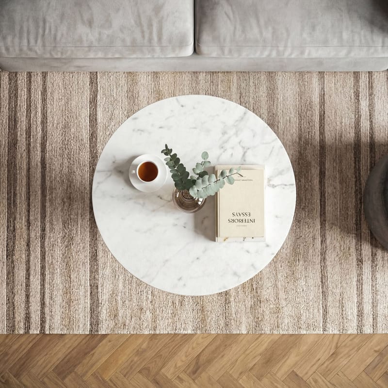 Dorlen Runt soffbord i aluminium med marmorskiva - vit och guld - Möbler - Vardagsrum - Soffbord & vardagsrumsbord - Sidobord & lampbord - Piedestal & pelarbord