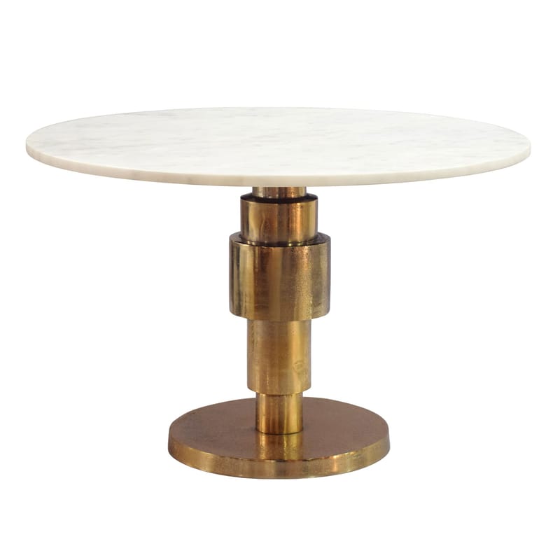 Dorlen Runt soffbord i aluminium med marmorskiva - vit och guld - Möbler - Vardagsrum - Soffbord & vardagsrumsbord - Sidobord & lampbord - Piedestal & pelarbord