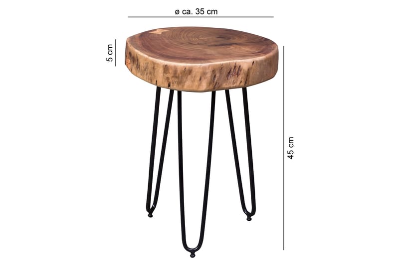 DUTTER Sidobord 35 cm Brun - Möbler - Vardagsrum - Soffbord & vardagsrumsbord - Sidobord & lampbord