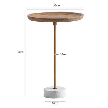 Eliela Sidobord 40 cm Rund - varm mörkbrun, guld och vit - Möbler - Vardagsrum - Soffbord & vardagsrumsbord - Sidobord & lampbord - Piedestal & pelarbord