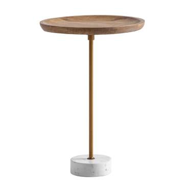 Eliela Sidobord 40 cm Rund - varm mörkbrun, guld och vit - Möbler - Vardagsrum - Soffbord & vardagsrumsbord - Sidobord & lampbord - Piedestal & pelarbord