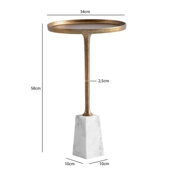 Eliilo Sidobord 34 cm - antikguld och vit marmor - Möbler - Vardagsrum - Soffbord & vardagsrumsbord - Sidobord & lampbord - Piedestal & pelarbord