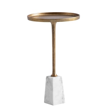 Eliilo Sidobord 34 cm - antikguld och vit marmor - Möbler - Vardagsrum - Soffbord & vardagsrumsbord - Sidobord & lampbord - Piedestal & pelarbord