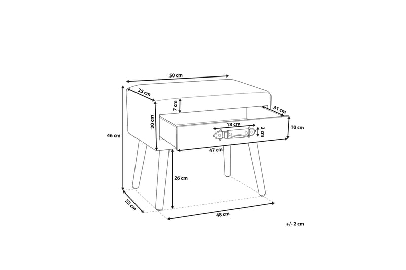 Eurostar Sidobord 50 cm - Grå - Möbler - Vardagsrum - Soffbord & vardagsrumsbord - Sidobord & lampbord