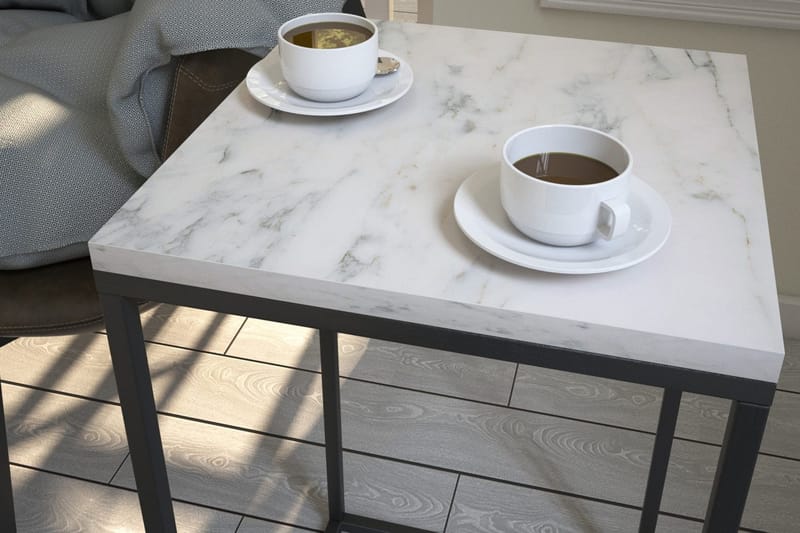 Falan Sidobord 35 cm - Vit/Svart - Möbler - Vardagsrum - Soffbord & vardagsrumsbord - Sidobord & lampbord