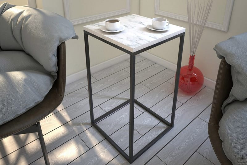 Falan Sidobord 35 cm - Vit/Svart - Möbler - Vardagsrum - Soffbord & vardagsrumsbord - Sidobord & lampbord