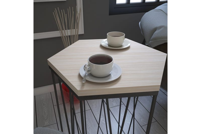 Falan Sidobord 40 cm Hexagon - Grå - Möbler - Vardagsrum - Soffbord & vardagsrumsbord - Sidobord & lampbord