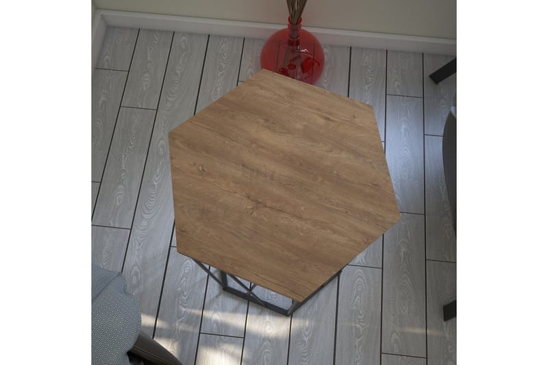 Falan Sidobord 40 cm Hexagon - Ljusbrun/Svart - Möbler - Vardagsrum - Soffbord & vardagsrumsbord - Sidobord & lampbord