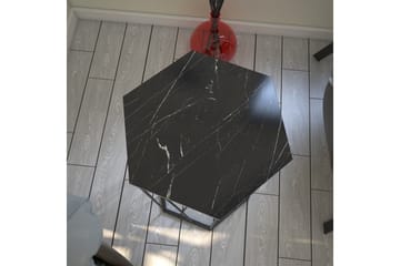Falan Sidobord 40 cm Hexagon Marmormönster - Svart - Möbler - Vardagsrum - Soffbord & vardagsrumsbord - Sidobord & lampbord