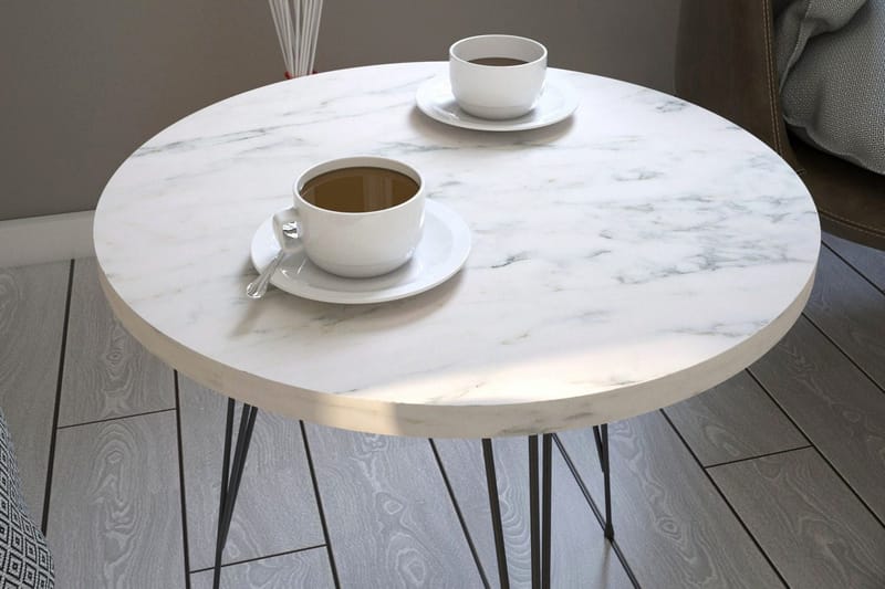 Falan Sidobord 40 cm - Vit/Svart - Möbler - Vardagsrum - Soffbord & vardagsrumsbord - Sidobord & lampbord