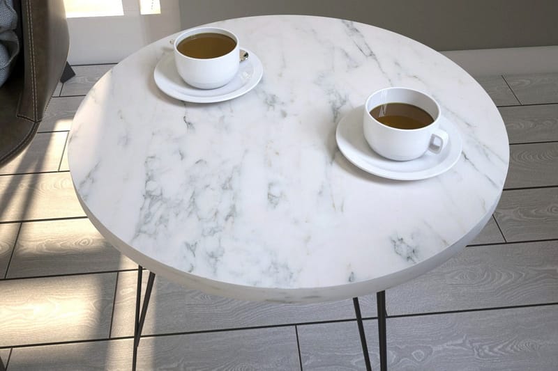 Falan Sidobord 40 cm - Vit/Svart - Möbler - Vardagsrum - Soffbord & vardagsrumsbord - Sidobord & lampbord